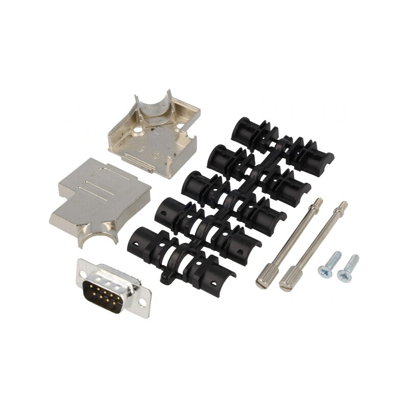 Set Conector D-Sub 9 Pin Mufă Tată Lipire Neagră | Electronic-mag.ro | Componente Electronice