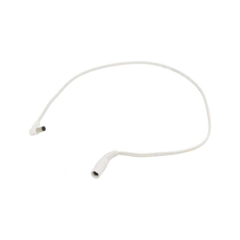 Cablu DC 5,5/2,1 Soclu la DC 5,5/2,5 Mufă În Unghi Alb 2x0,5mm2 | Electronic-mag.ro | Componente Electronice