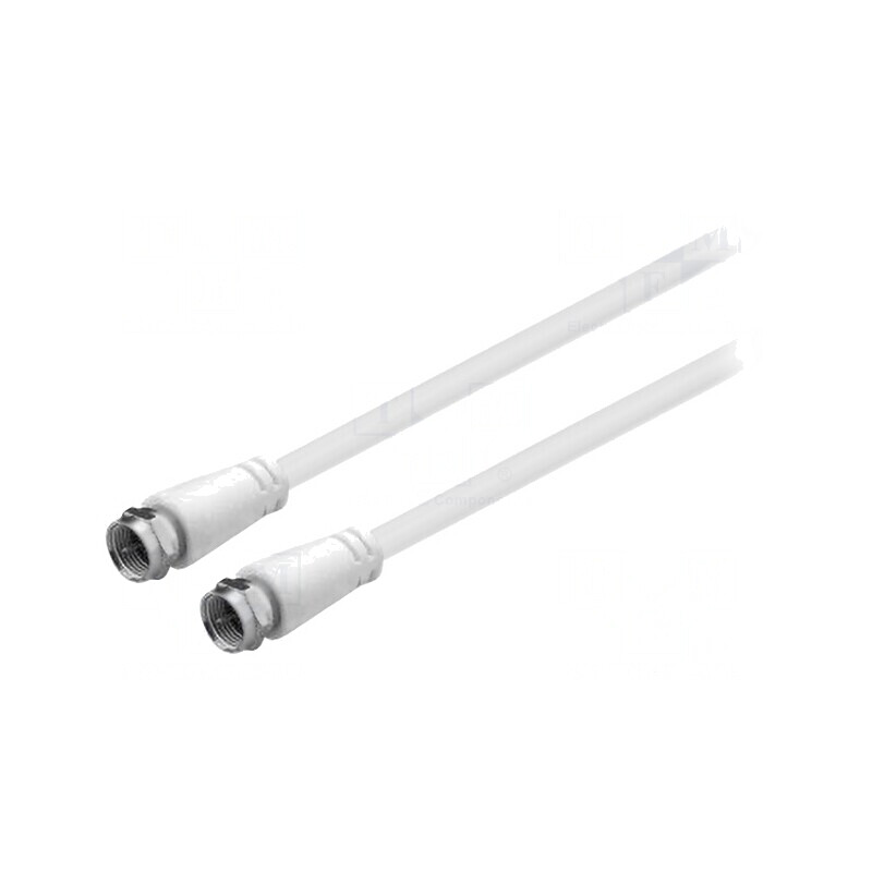 Cablu Coaxial 75Ω 3m PVC Alb F-Mufă | Electronic-mag.ro | Componente Electronice