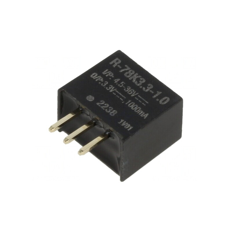 Convertor DC/DC 4.5-36V la 3.3V 1A SIP3 THT | Electronic-mag.ro | Componente Electronice