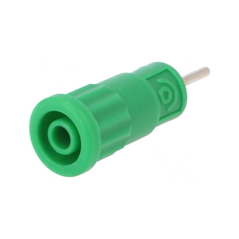 Soclu Banană Verde 4mm 36A 1kV pentru Panou | Electronic-mag.ro | Componente Electronice