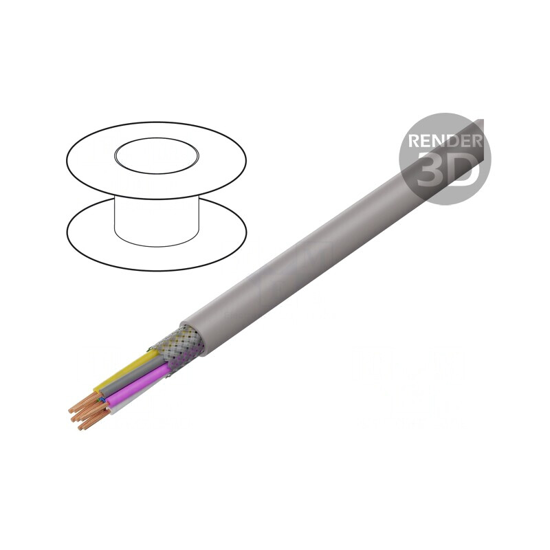 Cablu LiHCH 7x0,34mm2 gri-bej fără halogen 60V | Electronic-mag.ro | Componente Electronice