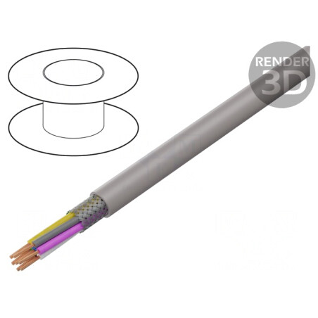 Cablu LiHCH 7x0,34mm2 gri-bej fără halogen 60V | Electronic-mag.ro | Componente Electronice
