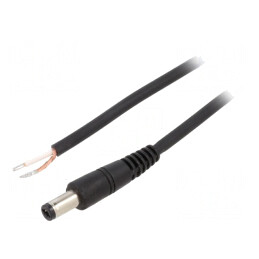Cablu Alimentare DC 5,5/2,1 Mufă Dreaptă Negru 1,5m | Electronic-mag.ro | Componente Electronice