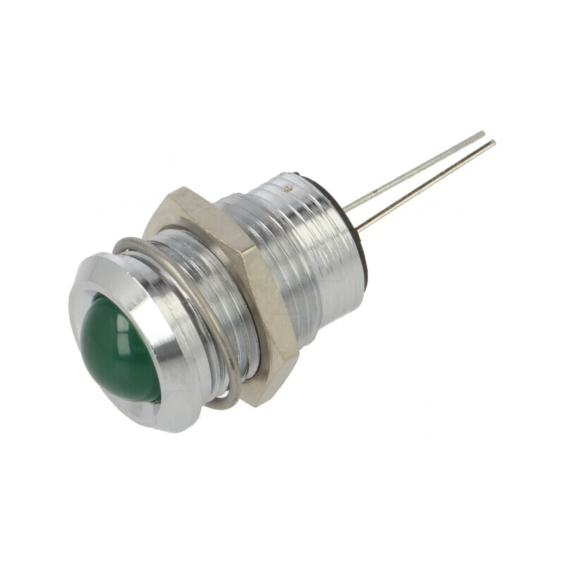 Lampă de control LED verde 14mm 3,5-13VDC 2pin | Electronic-mag.ro | Componente Electronice Lampă de control LED verde 14mm 3,5-13VDC 2pin | Electronic-mag.ro | Componente Electronice