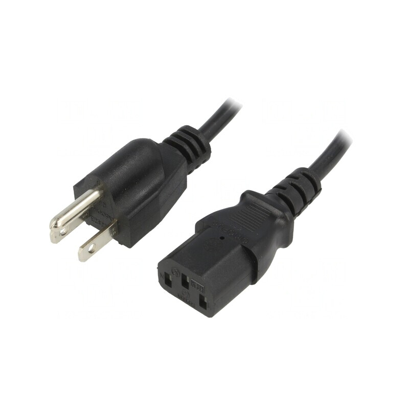 Cablu Alimentare IEC C13 NEMA 5-15 1.5m Negru | Electronic-mag.ro | Componente Electronice