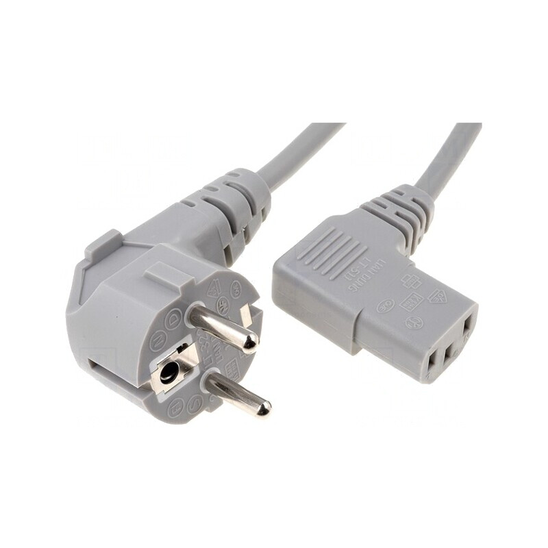 Cablu Electric 3x0,75mm2 PVC 1,8m Gri 10A 250V Uni-Schuko | Electronic-mag.ro | Componente Electronice
