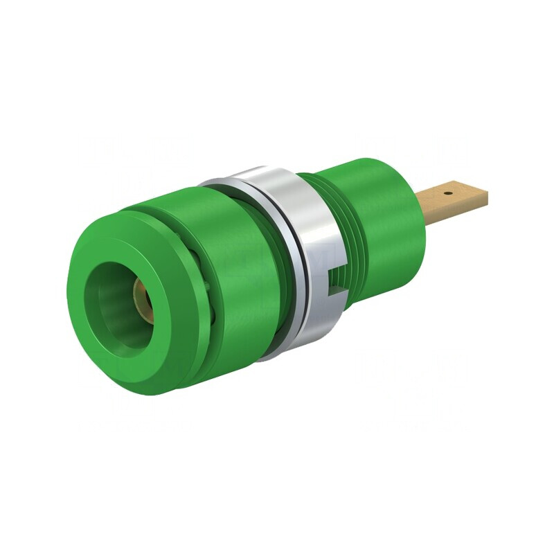 Soclu Banană 2mm 10A Verde Panou Izolat | Electronic-mag.ro | Componente Electronice