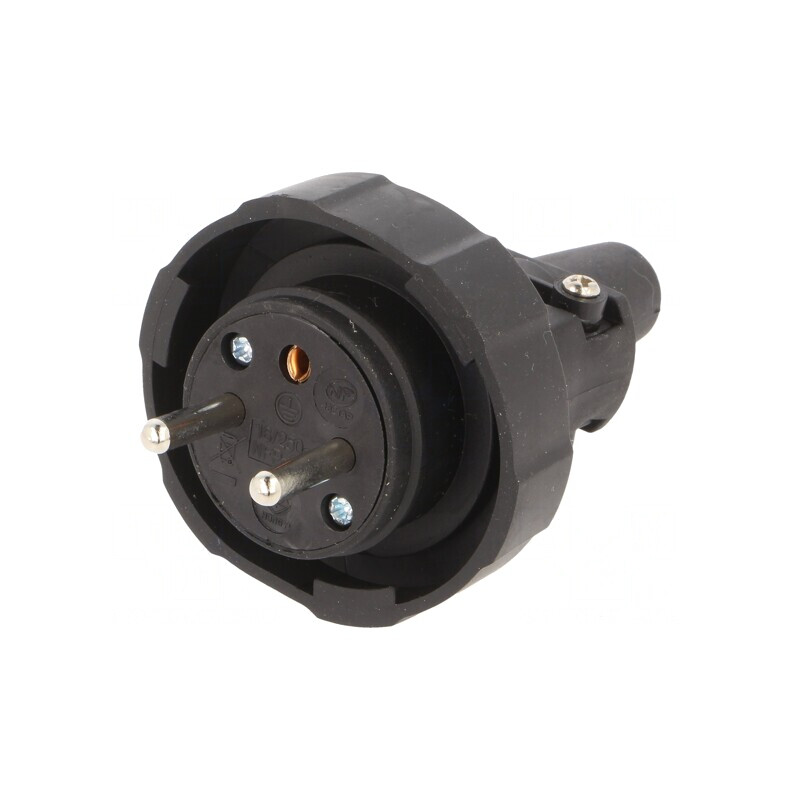 Mufă Alimentare AC 2P 250V 16A Neagră | Electronic-mag.ro | Componente Electronice