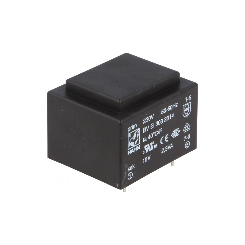 Transformator încapsulat 2,3VA 230VAC 18V PCB | Electronic-mag.ro | Componente Electronice