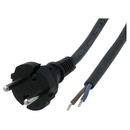 Cablu Alimentare 2x0,75mm2 3m Negru | Electronic-mag.ro | Componente Electronice