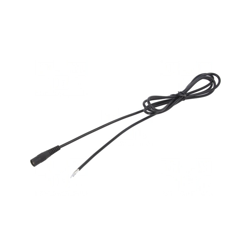 Cablu DC 5,5/2,5 Soclu Drept Negru 2m | Electronic-mag.ro | Componente Electronice