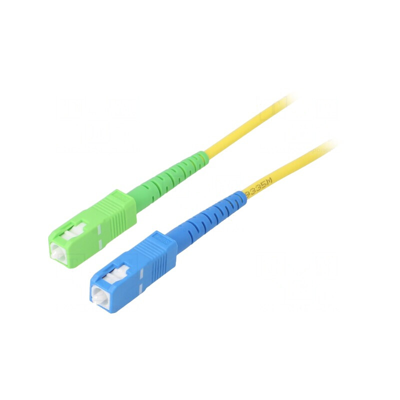 Patch cord fibră optică OS2 SC/APC-SC/UPC 2m galben | Electronic-mag.ro | Componente Electronice