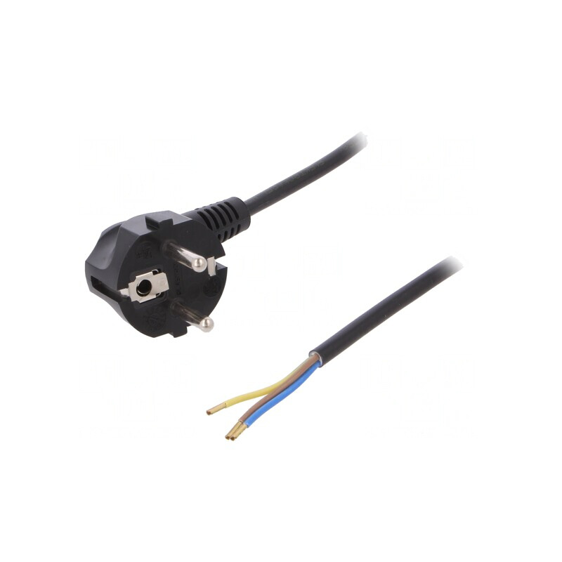 Cablu Electric PVC 3x0,75mm2 Negru 1m 16A 250V | Electronic-mag.ro | Componente Electronice