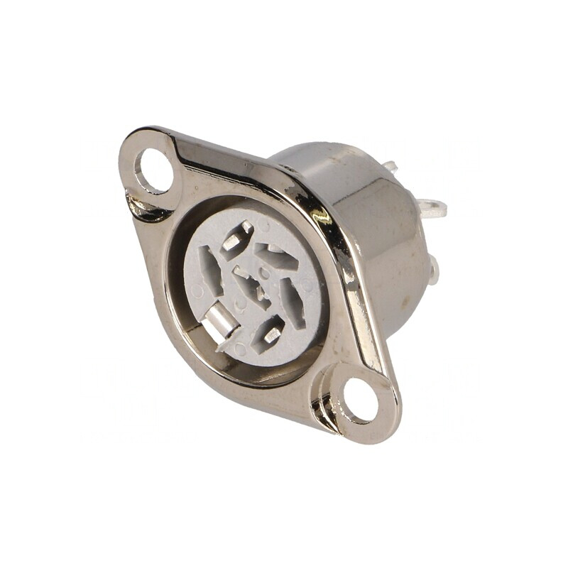 Soclu DIN 6 pini argintat 34V 2A pentru lipire | Electronic-mag.ro | Componente Electronice