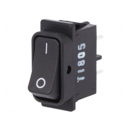 Rocker Switch DPST ON-OFF 16A 250V Black IP40 | Electronic-mag.ro | Componente Electronice