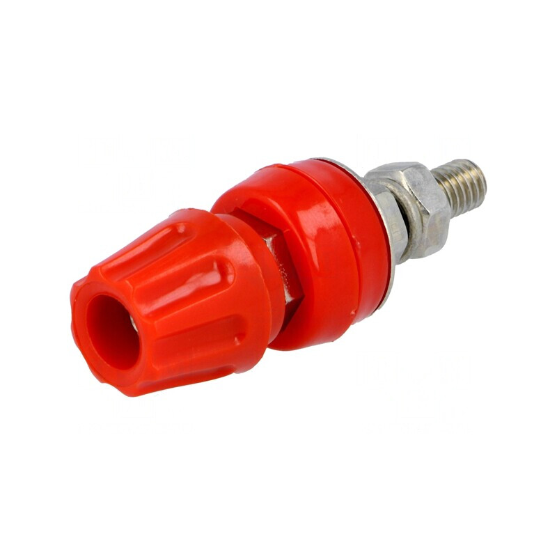 Soclu banană roșie 4mm 50A 60VDC 57mm | Electronic-mag.ro | Componente Electronice