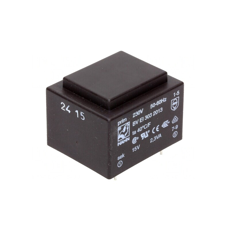 Transformator încapsulat 2,3VA 230V 15V PCB | Electronic-mag.ro | Componente Electronice
