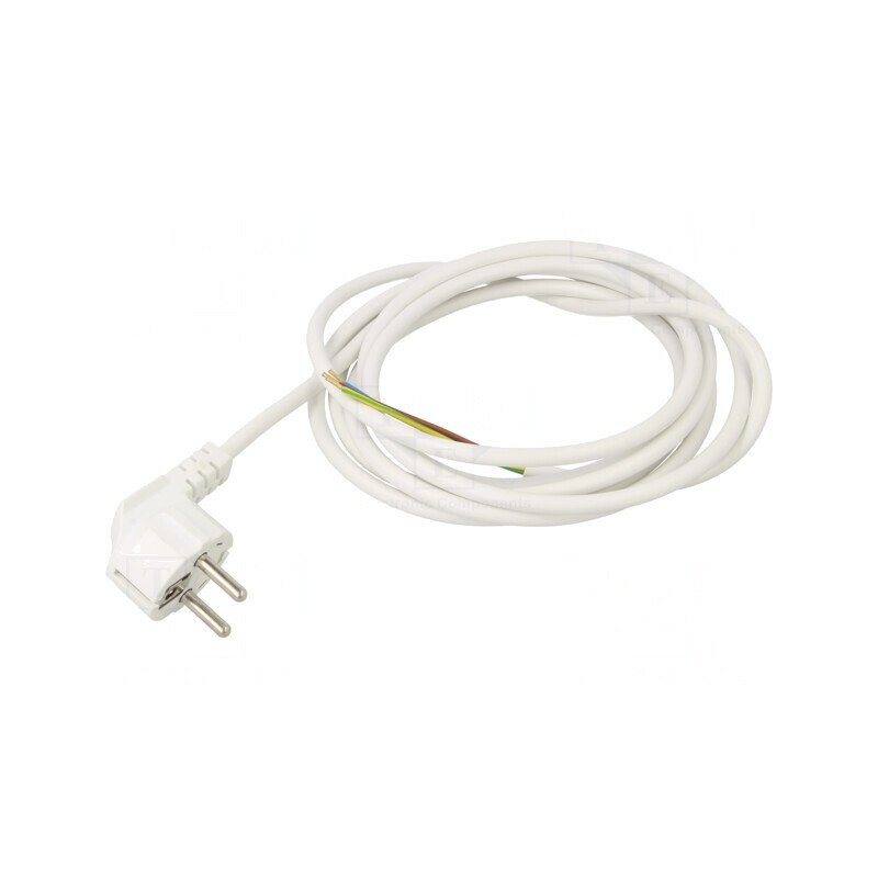 Cablu PVC 3m 3x0,75mm2 CEE 7/7 (E/F) Ştecăr în unghi | Electronic-mag.ro | Componente Electronice