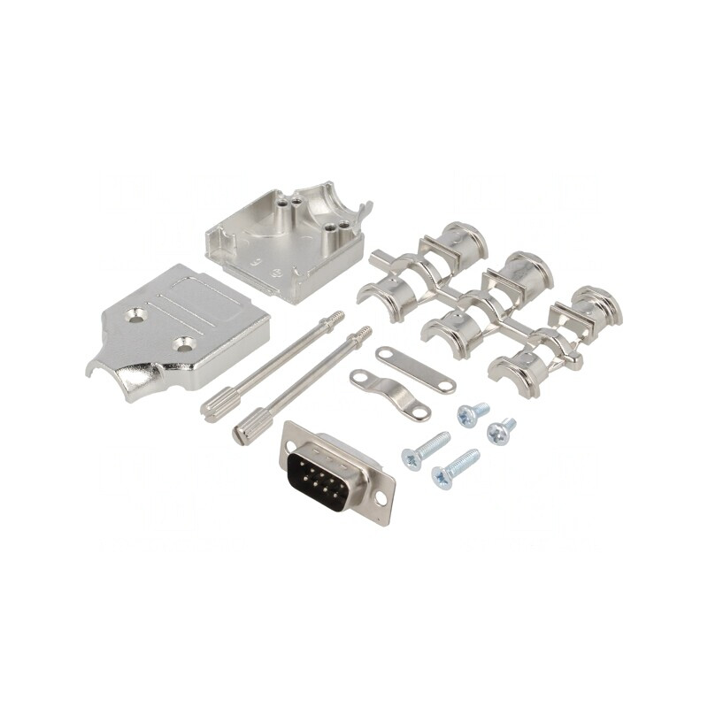Conector D-Sub 9 Pin Mufă Tată Dreaptă Neagră pentru Cablu | Electronic-mag.ro | Componente Electronice