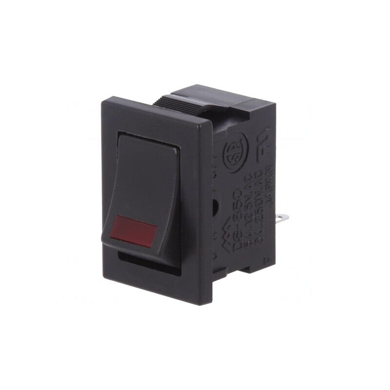 Comutator Rocker SPST ON-OFF 3A 250V cu LED Negru | Electronic-mag.ro | Componente Electronice