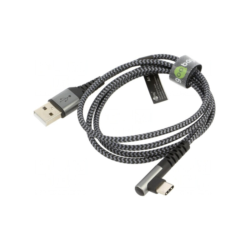 Cablu USB 2.0 USB-A la USB-C Unghiat 1m 480Mbps | Electronic-mag.ro | Componente Electronice
