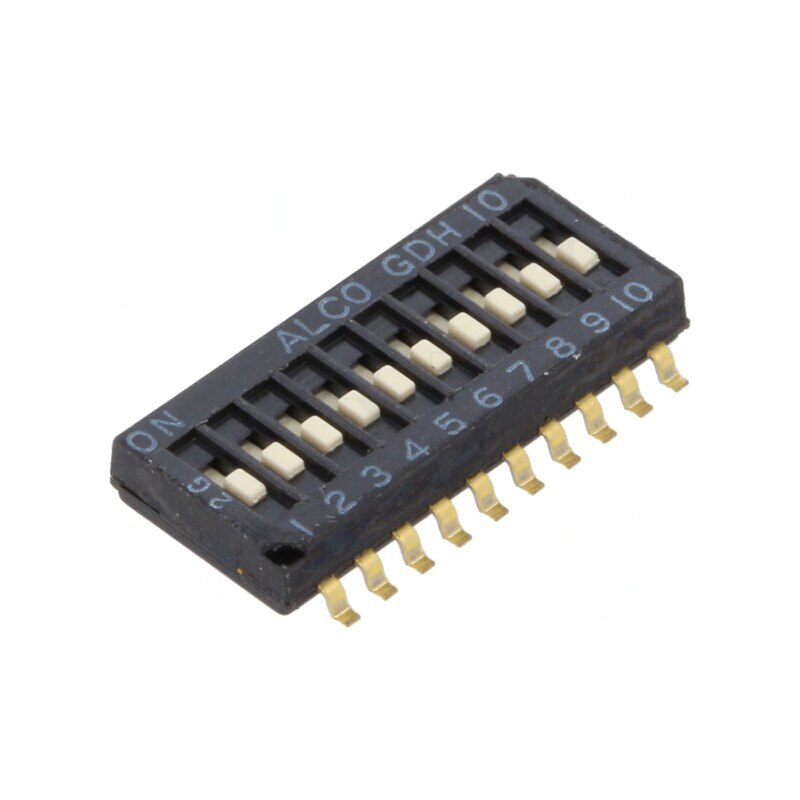 Comutator DIP-Switch 10 Secțiuni ON-OFF 0.1A 50VDC | Electronic-mag.ro | Componente Electronice