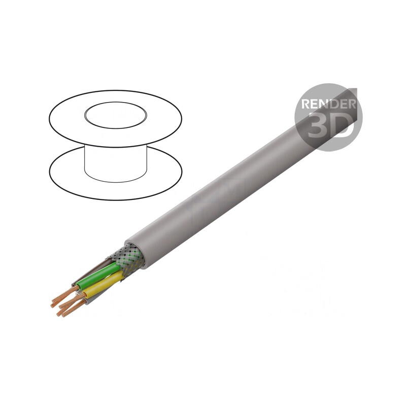 Cablu UNITRONIC LiHCH 5x0.5mm2 60V fără halogen gri-bej | Electronic-mag.ro | Componente Electronice