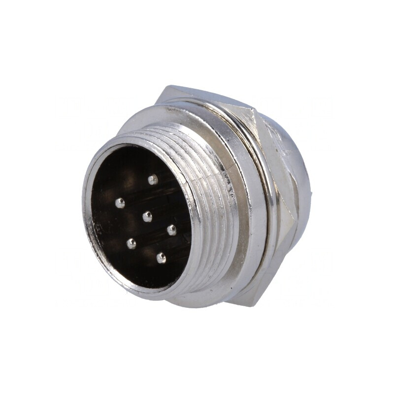 Soclu Microfon Montare Panou 6 pini | Electronic-mag.ro | Componente Electronice