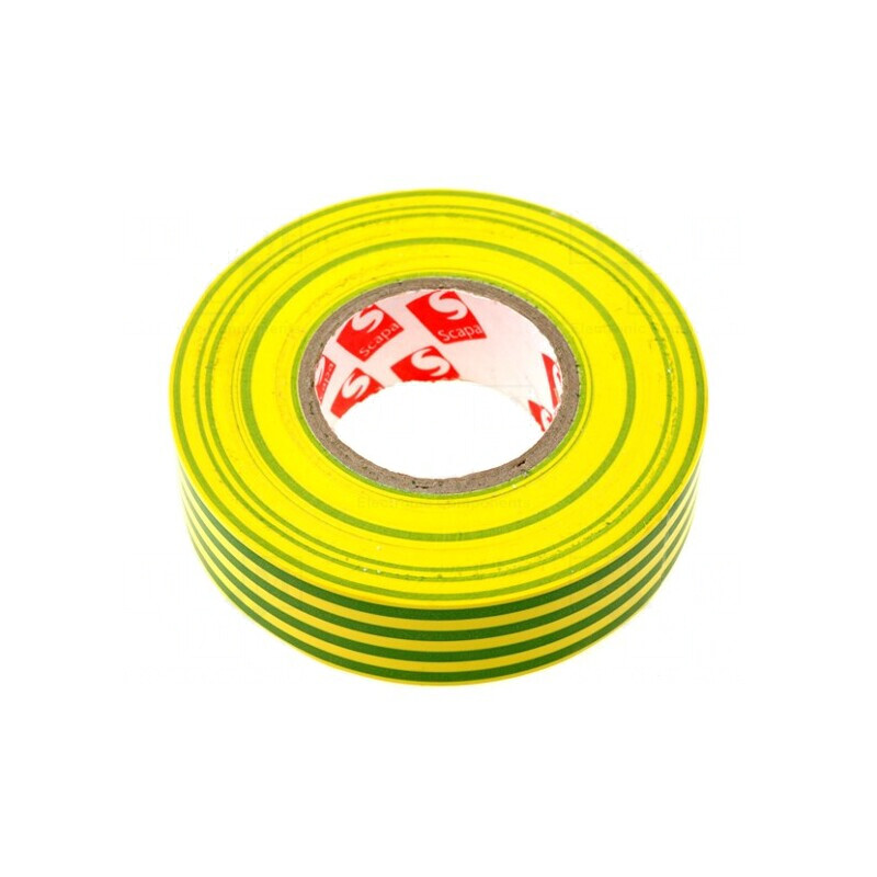 Bandă electroizolantă galben-verde 19mm x 25m | Electronic-mag.ro | Componente Electronice