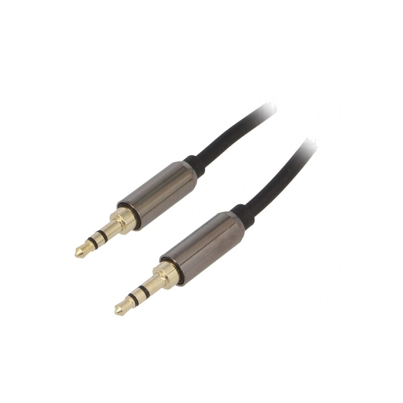 Cablu Audio Jack 3.5mm Aurit 1m Negru | Electronic-mag.ro | Componente Electronice