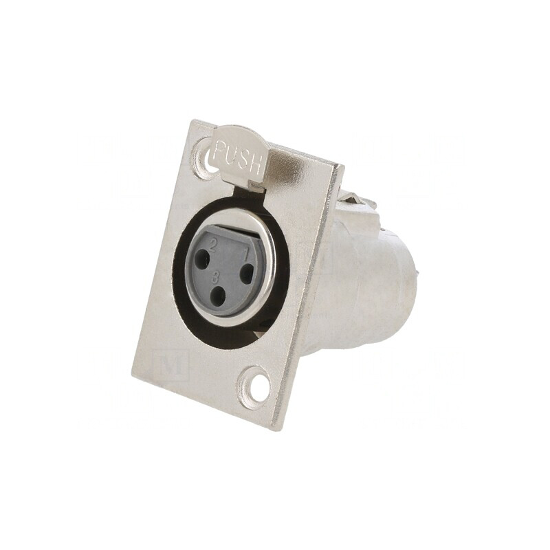 Soclu XLR Mamă 3 Pin cu Buton pentru Panou | Electronic-mag.ro | Componente Electronice