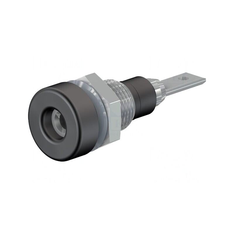Soclu Banană 2mm 10A Negru cu Izolație pe Panou | Electronic-mag.ro | Componente Electronice