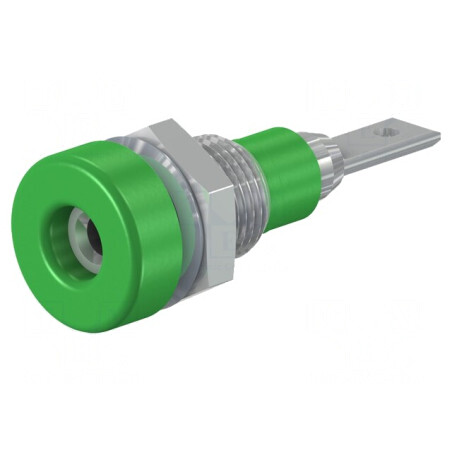 Soclu Banană Verde 2mm 10A 23mm pentru Panou | Electronic-mag.ro | Componente Electronice
