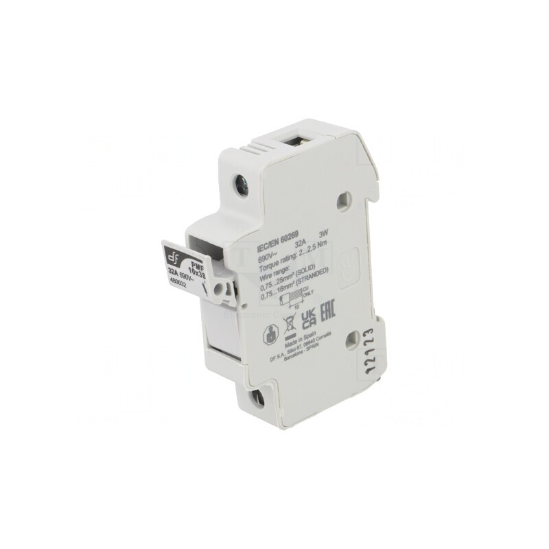 Clemă siguranțe 10x38mm 32A IP20 pentru șină DIN | Electronic-mag.ro | Componente Electronice
