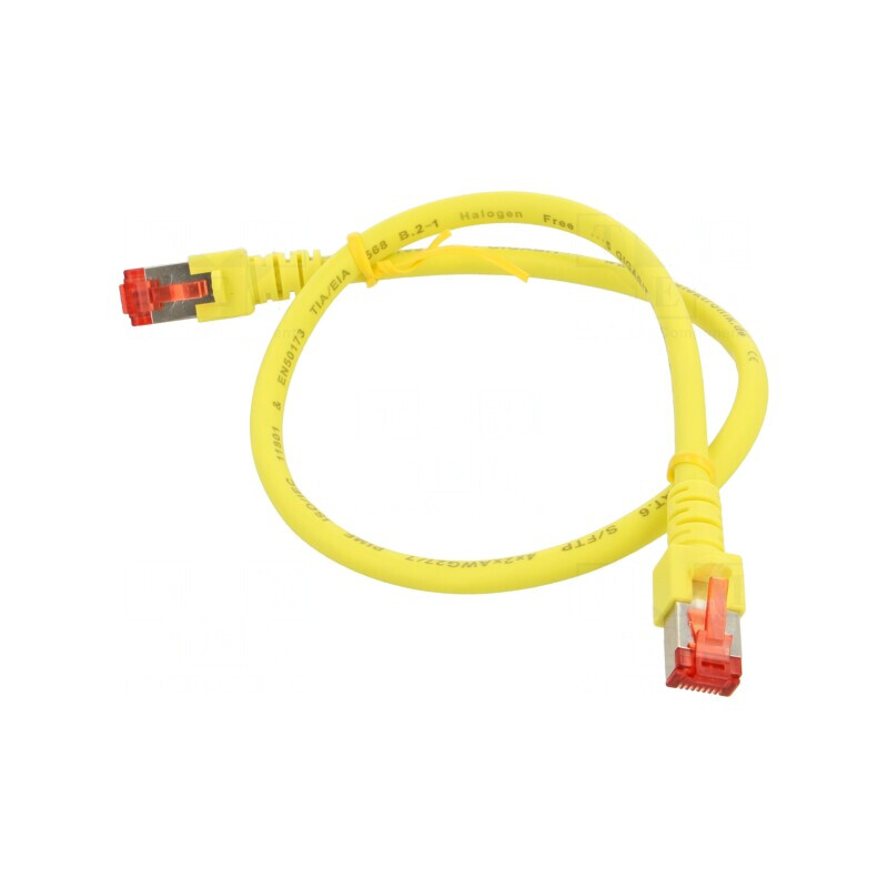 Patch cord galben S/FTP Cat6 LSZH 0,5m | Electronic-mag.ro | Componente Electronice