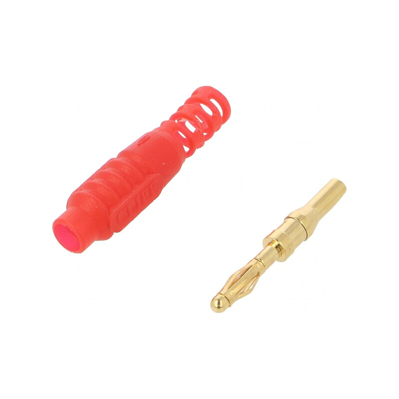 Mufă banană 2mm roșie 10A 30VAC 60VDC | Electronic-mag.ro | Componente Electronice