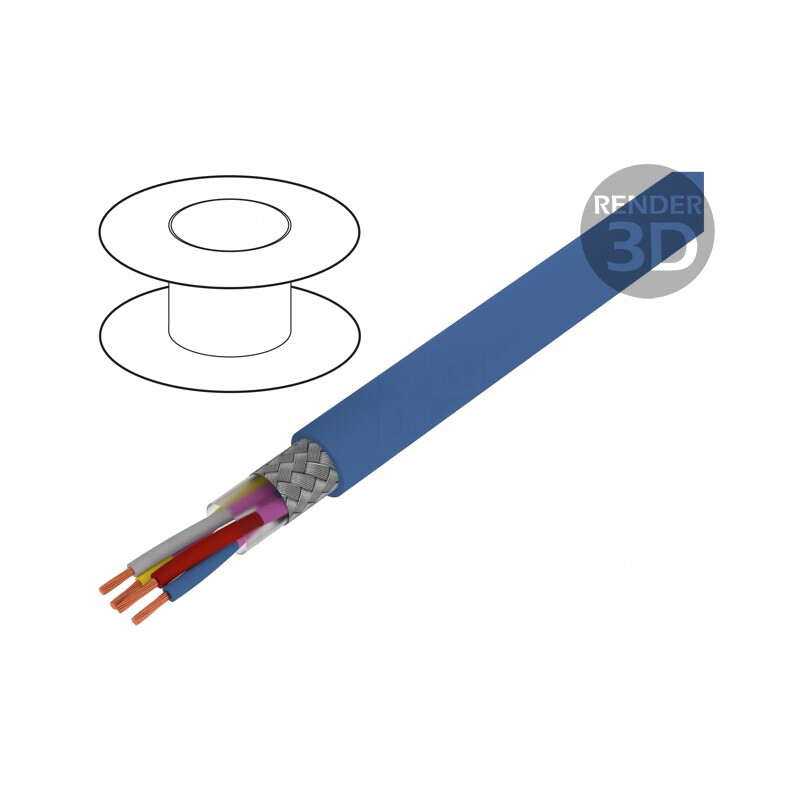 Cablu PVC Albastru Deschis 1kV/2kV 2x2x0,5mm² | Electronic-mag.ro | Componente Electronice