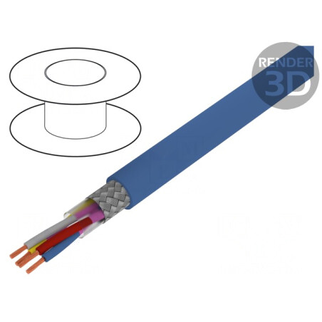 Cablu PVC Albastru Deschis 1kV/2kV 2x2x0,5mm² | Electronic-mag.ro | Componente Electronice