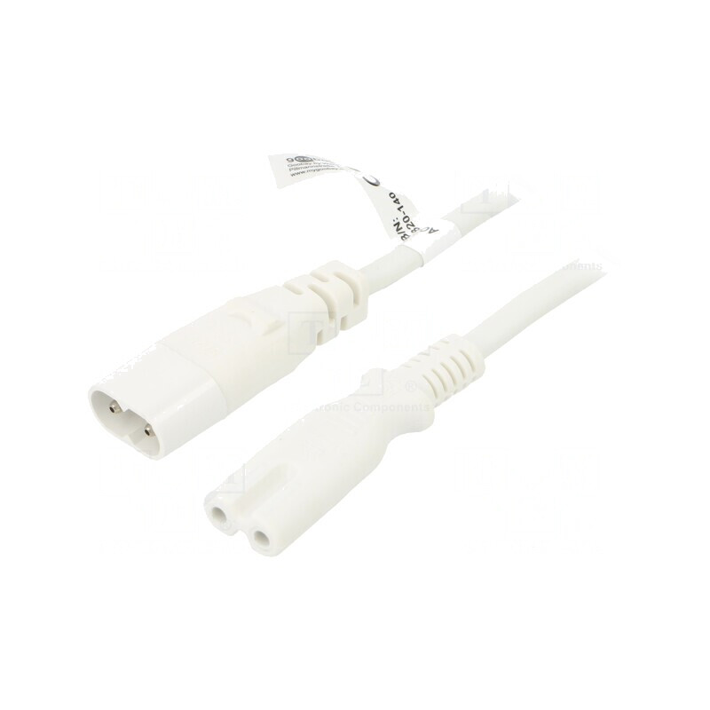 Cablu Alimentare IEC C7 C8 2m Alb | Electronic-mag.ro | Componente Electronice Cablu Alimentare IEC C7 C8 2m Alb | Electronic-mag.ro | Componente Electronice