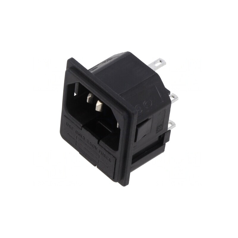 Conector alimentare AC soclu tată 10A 250V IEC 60320 | Electronic-mag.ro | Componente Electronice