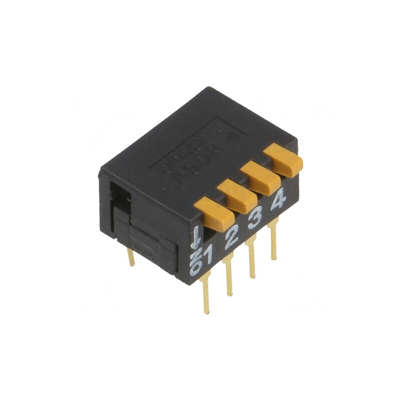 Comutator DIP-SWITCH 4 secțiuni ON-OFF 0,03A 30VDC | Electronic-mag.ro | Componente Electronice