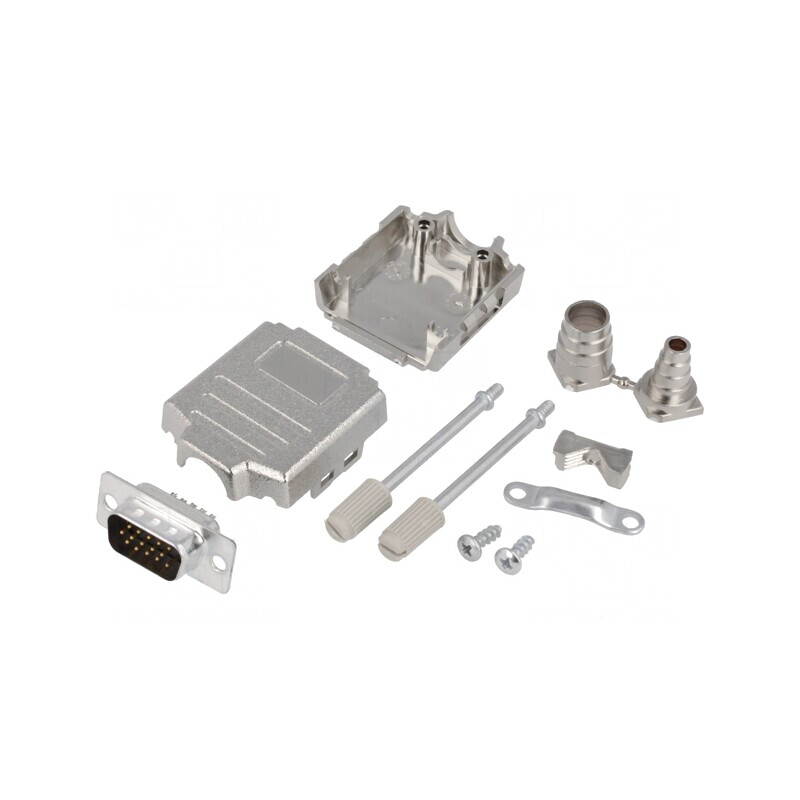 Mufă D-Sub 15 PIN Lipire pe Cablu Neagră | Electronic-mag.ro | Componente Electronice