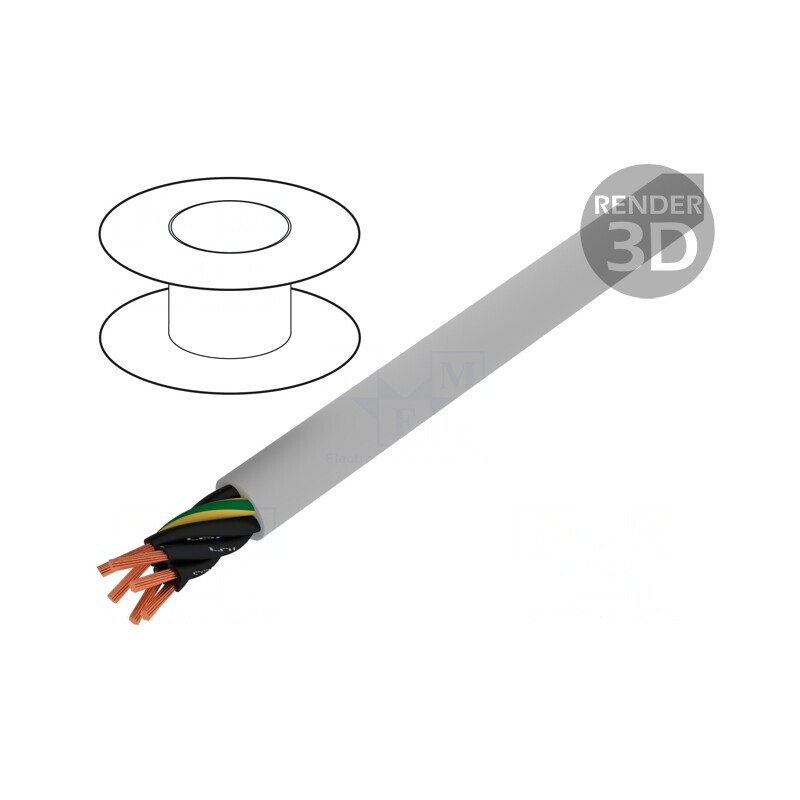 Cablu JZ-500 6G1.5mm2 Neecranat Gri 300V/500V | Electronic-mag.ro | Componente Electronice
