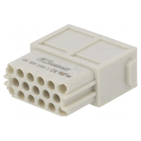Conector HDC Mamă 17 Pini 10A Fără Contacte | Electronic-mag.ro | Componente Electronice