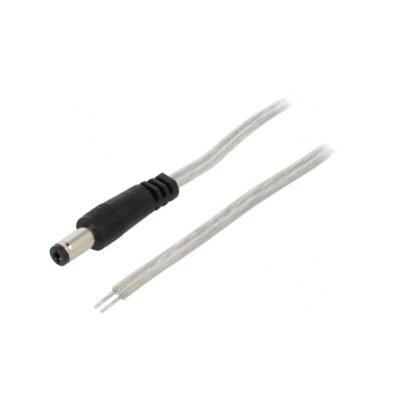Cablu Alimentare 2x0,5mm2 cu Mufă DC 5,5/2,1 Transparentă | Electronic-mag.ro | Componente Electronice