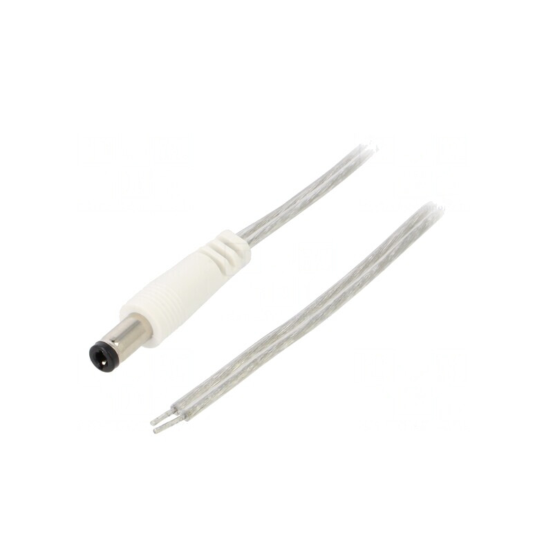 Cablu Electric 2x0,5mm2 cu Mufă DC 5,5/2,5 Transparentă | Electronic-mag.ro | Componente Electronice