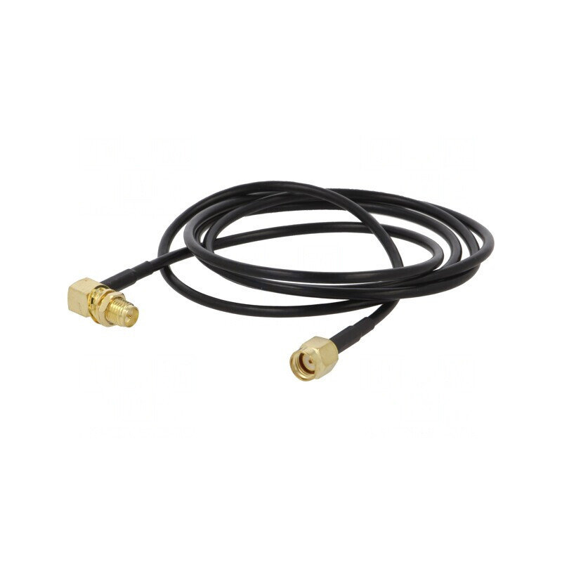Cablu RF 50Ω 1m RP-SMA T-M Negru Unghi-Drept | Electronic-mag.ro | Componente Electronice