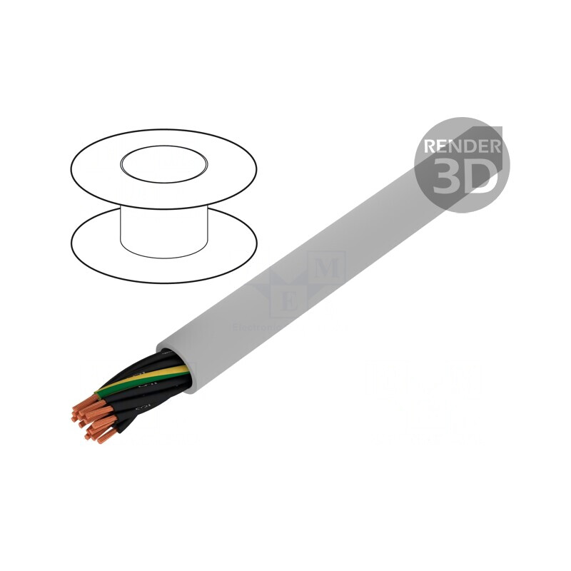 Cablu JZ-500 neecranat 14G0,5mm2 Cu gri 300V/500V | Electronic-mag.ro | Componente Electronice