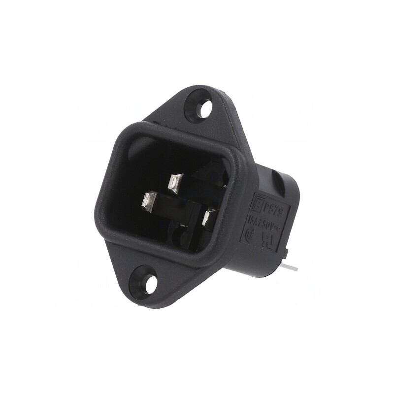 Conector Alimentare AC Soclu Tată 10A 250V IEC 60320 | Electronic-mag.ro | Componente Electronice